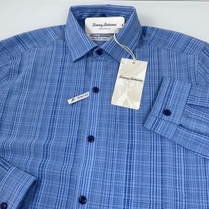Tommy Bahama Mens XS Bahama Coast Sandbar Stripe Shirt Cabo Blue New Stretch